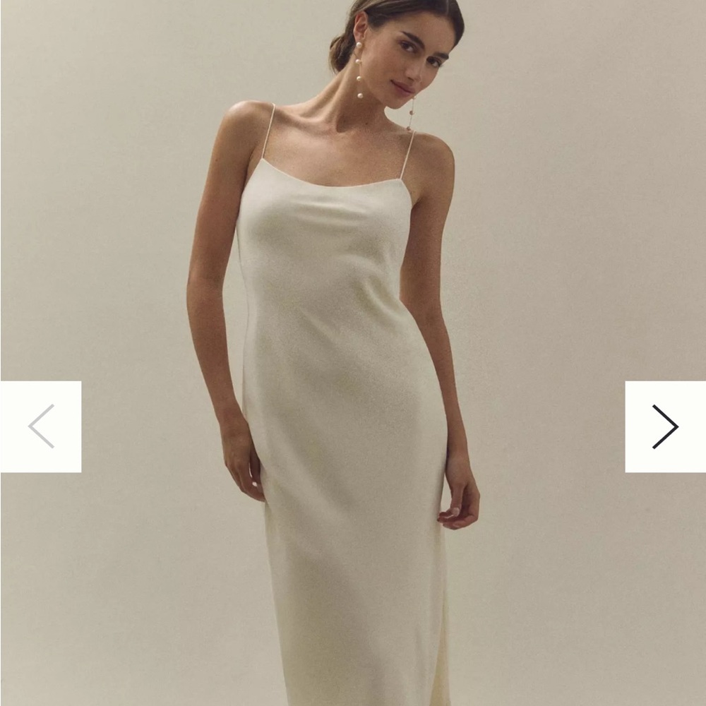 Reformation Suki Cream Slip Dress